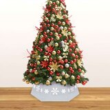 vidaXL Podloga za božićno drvce srebrno-bijela Ø 68 x 25 cm | shoptok.hr