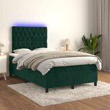  Krevet box spring s madracem LED tamnozeleni 120x200 cm baršun | shoptok.hr