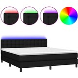  box spring s madracem LED crni 180x200 cm od tkanine | shoptok.hr