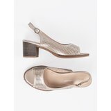 Sergio Leone Women's gold low-heeled sandals | shoptok.hr