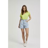 Moodo Women's denim shorts with high waist - light blue | Shoptok.si