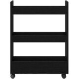  Uska kolica za pohranu Crni hrast 60 x 22 x 80 cm | shoptok.hr