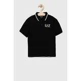 Ea7 Emporio Armani Pamučna polo majica boja: crna, jednobojni model