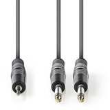 Nedis COTH23200GY50 Stereo Audio Cable 2x6.35mm muski na 3.5mm muski, 5m, Dark Grey Cene