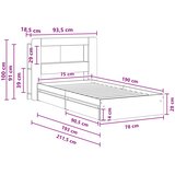  Okvir kreveta s pohranom Crna 75 x 190 cm Konstruirano drvo | shoptok.hr