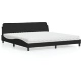 vidaXL Krevet s madracem crni 200x200 cm baršunasti | shoptok.hr