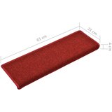  Prostirke za stepenice 15 kom 65x21x4 cm crvene pravokutni rub | shoptok.hr