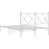  Metalni okvir za krevet s uzglavljem bijeli 120 x 190 cm | shoptok.hr