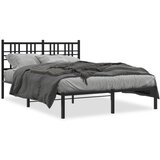 vidaXL Kovinski posteljni okvir z vzglavjem črn 140x200 cm | Shoptok.si