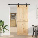  Klizna vrata NARVIK Prirodna i crna 80 x 210 cm (152,5 cm) | shoptok.hr