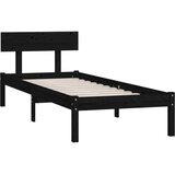  Okvir za krevet od masivne borovine crni 100 x 200 cm | Eponuda.com