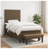 vidaXL Box spring postelja z vzmetnico temno rjava 100x200 c Cene