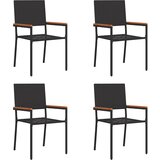  Stolići za vrt s mogućnošću slaganja 4 pcs Crna i smeđa | shoptok.hr