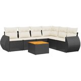  7-dijelni set vrtnih sofa od poliratana s jastucima crni | shoptok.hr