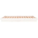  LED okvir za krevet bijela 140 x 190 cm od masivnog drva | shoptok.hr