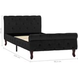  Za krevet crni baršunasti 90 x 200 cm | shoptok.hr