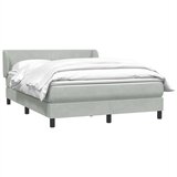 vidaXL Krevet s oprugama i madracem svjetlosivi 160x220 cm baršunasti | shoptok.hr