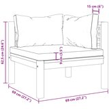  Modularna kutna sofa s krem bijelim jastucima bagremovo drvo | shoptok.hr