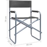  Redateljske stolice 2 kom čelične sive | shoptok.hr
