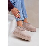 PG2 Snow boots on platform with decorative embroidery light beige Heslania | Shoptok.si