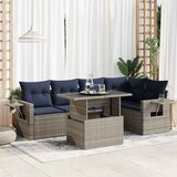 vidaXL 6-dijelni set vrtnih sofa poliratan i bagrem s jastucima sivi | shoptok.hr