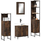 Furnova Kopalniška garnitura 4-delna dimljeni hrast inženirski les, (21945596) | Shoptok.si