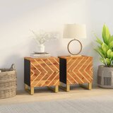  Noćni ormarići 2 kom smeđe-crni od masivnog drva manga | shoptok.hr