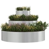  Vrtna saksija Srebrno 90 x 90 x 20 cm Cinkani čelik | shoptok.hr