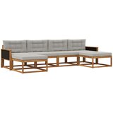vidaXL Zunanja garnitura za sedenje 6 pcs Naravna in svetlo siva, (5000280608) | Shoptok.si