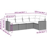  5-dijelni set vrtnih sofa s jastucima bež od poliratana | shoptok.hr