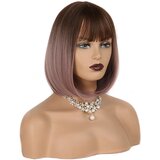 INF Elegantna rjava lasulja z ravnim rezom in frufrujem za ženske Purple, (21780568) | Shoptok.si
