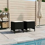  Vrtni otoman 2 Komad Crna i Krema 38 x 38 x 45 cm PE ratan | shoptok.hr