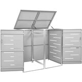 vidaXL Spremište za dvije kante za smeće 138 x 77,5 x 115,5 cm čelično | shoptok.hr