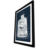 Wallity 3853NISCT-001 whitenavy blue decorative framed mdf painting | Eponuda.com