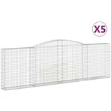  Lučne gabionske košare 5 kom 400x30x120/140cm pocinčano željezo | shoptok.hr