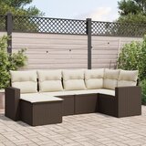 vidaXL 6-dijelni set vrtnih sofa od poliratana s jastucima smeđi | shoptok.hr