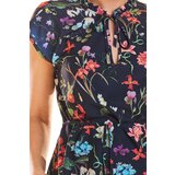 Infinite You Woman's Blouse M194 Navy Blue Flowers | shoptok.hr