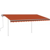 vidaXL tenda na ručno uvlačenje LED 4,5 x 3 m narančasto-smeđa | shoptok.hr