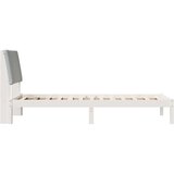  Okvir kreveta s uzglavljem Bijela i svijetlosiva 100 x 200 cm | shoptok.hr