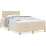 vidaXL Postelja s špring vzmetjo z vzmetnico Kremna 120x190 cm Tkanina, (22080876) | Shoptok.si