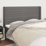 Vzglavje z ušesi temno sivo 203x16x118/128 cm blago, (20954407) | Shoptok.si