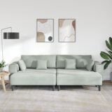 vidaXL Baršunasta sofa s jastukom s jastukom 3 pcs 208 cm Baršun | shoptok.hr