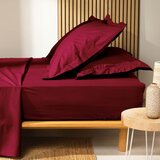 Douceur d intérieur Rdeča napenjalna rjuha iz organskega bombaža 90x190 cm Biolina – | Shoptok.si
