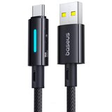 Baseus Kabel Lit Button-Control Fast Charging Data Cable USB-A na USB-C 100W 1m Cosmic Black | ePonuda.com