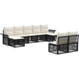 vidaXL Vrtna sedežna garnitura 9 pcs Črna poli ratan, (5000272035) | Shoptok.si