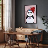  Slika - Panda with a Balloon (1 Part) Vertical 60x90 U crnom drvenom okviru | shoptok.hr