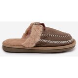 Boto Women's slippers with fur and embroidery Green Perivelle | Shoptok.si