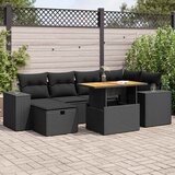 vidaXL 8-dijelni set vrtnih sofa od poliratana s jastucima crni bagrem Cijene