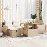 vidaXL 8-dijelni set vrtnih sofa od poliratana s jastucima bež bagrem | shoptok.hr