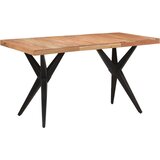  Blagovaonski stol crni 140x70x76 cm od masivnog bagremovog drva | Eponuda.com